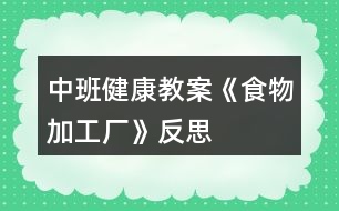 中班健康教案《食物加工廠(chǎng)》反思