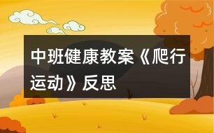 中班健康教案《爬行運動》反思