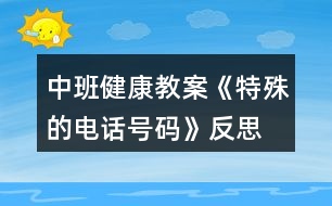 中班健康教案《特殊的電話號(hào)碼》反思