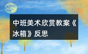 中班美術欣賞教案《冰箱》反思