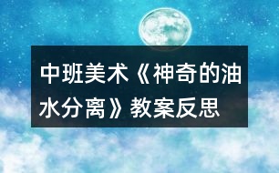 中班美術《神奇的油水分離》教案反思