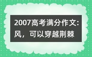 2007高考滿分作文:風，可以穿越荊棘