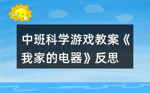 中班科學游戲教案《我家的電器》反思