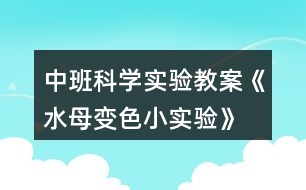 中班科學實驗教案《水母變色小實驗》