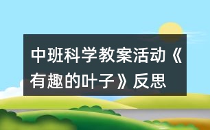 中班科學(xué)教案活動《有趣的葉子》反思