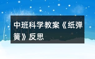 中班科學(xué)教案《紙彈簧》反思