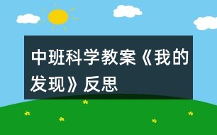 中班科學(xué)教案《我的發(fā)現(xiàn)》反思