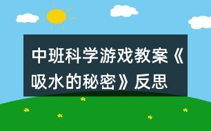 中班科學游戲教案《吸水的秘密》反思