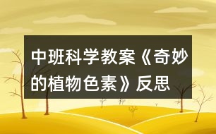 中班科學教案《奇妙的植物色素》反思