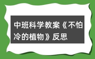 中班科學教案《不怕冷的植物》反思