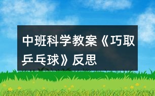 中班科學(xué)教案《巧取乒乓球》反思