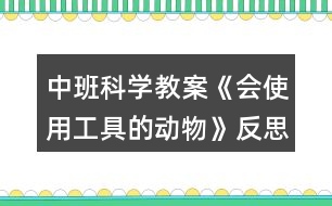 中班科學教案《會使用工具的動物》反思