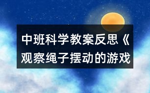 中班科學教案反思《觀察繩子擺動的游戲》