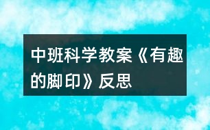 中班科學教案《有趣的腳印》反思