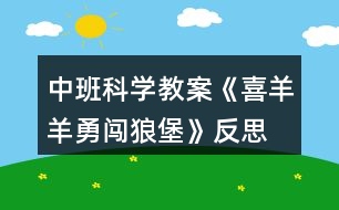 中班科學教案《喜羊羊勇闖狼堡》反思