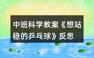 中班科學教案《想站穩(wěn)的乒乓球》反思