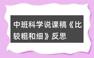 中班科學(xué)說課稿《比較粗和細(xì)》反思