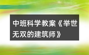 中班科學(xué)教案《舉世無雙的建筑師》