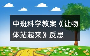 中班科學教案《讓物體站起來》反思