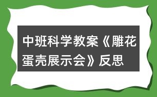 中班科學(xué)教案《雕花蛋殼展示會(huì)》反思