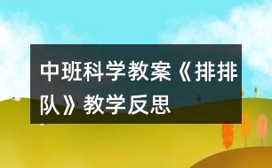 中班科學(xué)教案《排排隊》教學(xué)反思