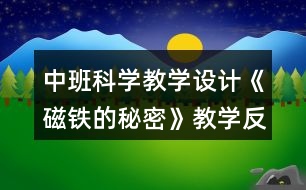 中班科學教學設計《磁鐵的秘密》教學反思