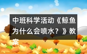 中班科學活動《鯨魚為什么會噴水？》教案