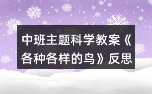 中班主題科學(xué)教案《各種各樣的鳥》反思