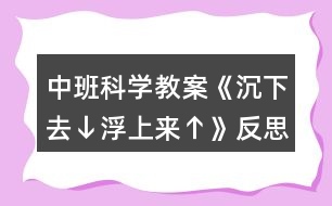 中班科學(xué)教案《沉下去↓浮上來(lái)↑》反思