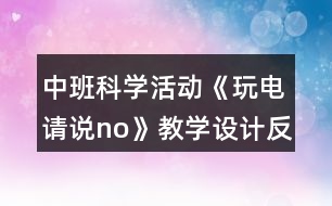 中班科學(xué)活動《玩電請說no》教學(xué)設(shè)計(jì)反思