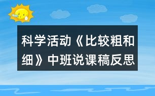 科學活動《比較粗和細》中班說課稿反思