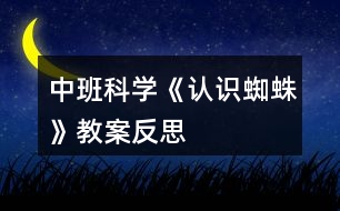 中班科學(xué)《認(rèn)識蜘蛛》教案反思