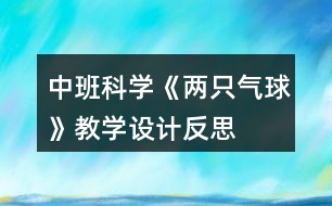 中班科學(xué)《兩只氣球》教學(xué)設(shè)計反思