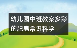 幼兒園中班教案：多彩的肥皂常識(shí)（科學(xué)）