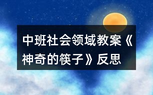 中班社會領域教案《神奇的筷子》反思