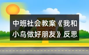 中班社會(huì)教案《我和小鳥(niǎo)做好朋友》反思