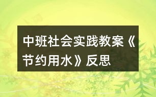 中班社會(huì)實(shí)踐教案《節(jié)約用水》反思