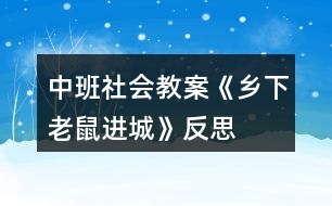 中班社會教案《鄉(xiāng)下老鼠進城》反思