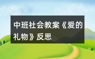 中班社會(huì)教案《愛的禮物》反思