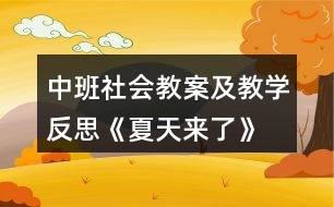 中班社會(huì)教案及教學(xué)反思《夏天來了》