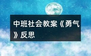 中班社會教案《勇氣》反思