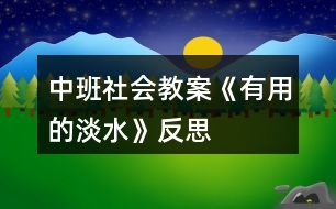 中班社會(huì)教案《有用的淡水》反思