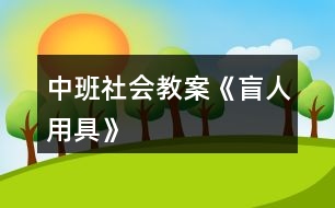 中班社會教案《盲人用具》