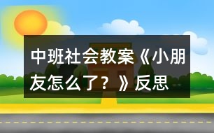 中班社會教案《小朋友怎么了？》反思