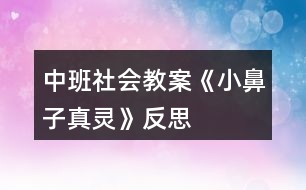 中班社會教案《小鼻子真靈》反思