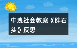 中班社會(huì)教案《胖石頭》反思