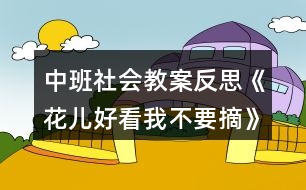 中班社會(huì)教案反思《花兒好看我不要摘》