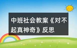 中班社會(huì)教案《對不起真神奇》反思