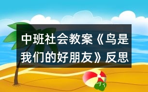 中班社會教案《鳥是我們的好朋友》反思