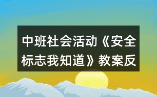 中班社會活動《安全標志我知道》教案反思